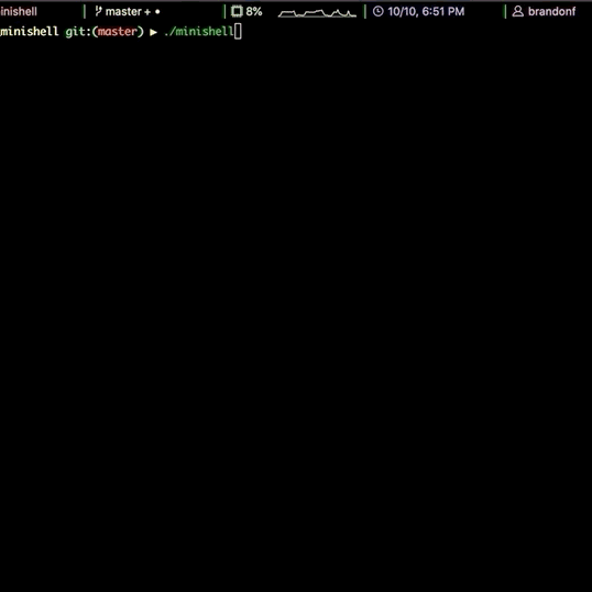 terminial use with minishell commands